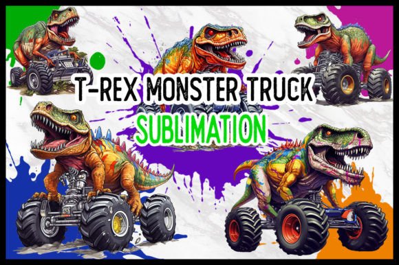 Download T-Rex Monster Truck Sublimation Designs - Designs Collection