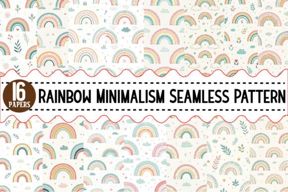 Download Rainbow Minimalism Seamless Pattern - Rainbow minimalism Collection