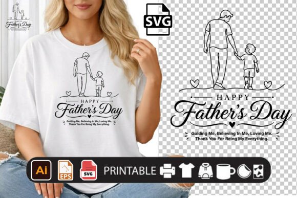 Download Happy Fathers Day SVG Line Art Design - Line art Collection