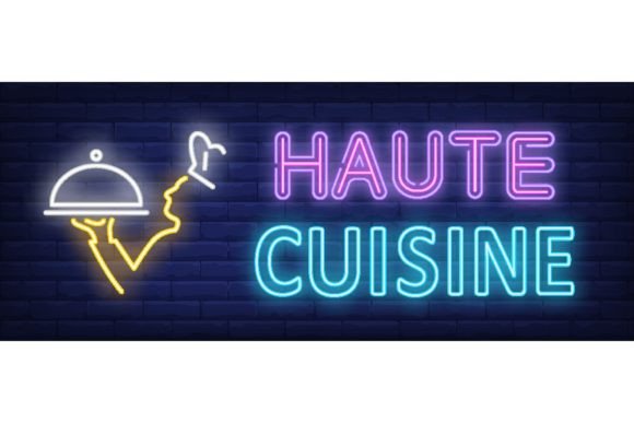 Download Haute Cuisine Neon Text with Chef Cook H - Cuisine Collection